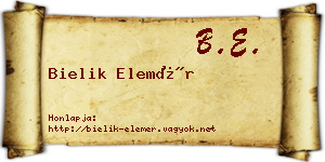 Bielik Elemér névjegykártya
