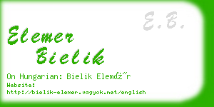 elemer bielik business card